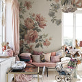 Vintage Bow, Pink Mural Wallpaper - room preview 02