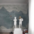 Sky of Clouds, Blue Birds Mural Wallpaper - room preview 02
