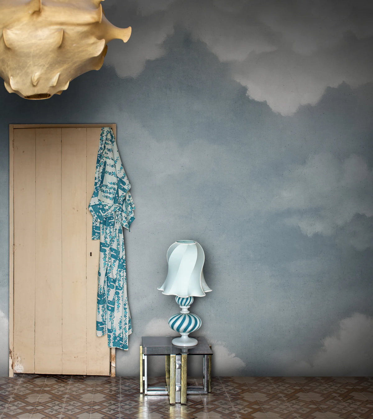 Sky of Clouds, Blue Mural Wallpaper - room preview 02