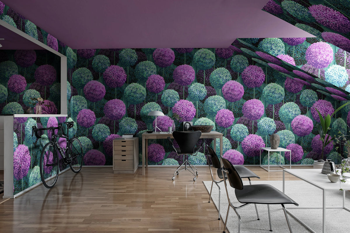 Elysian Flowers, Lilac Mural Wallpaper - room preview 02