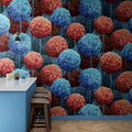 Elysian Flowers, Blue Mural Wallpaper - room preview 02