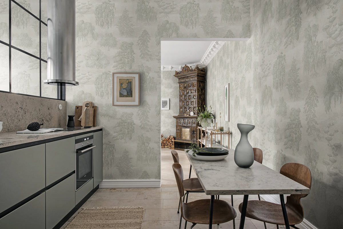 Yggdrasil Forest, Beige Mural Wallpaper - room preview 02