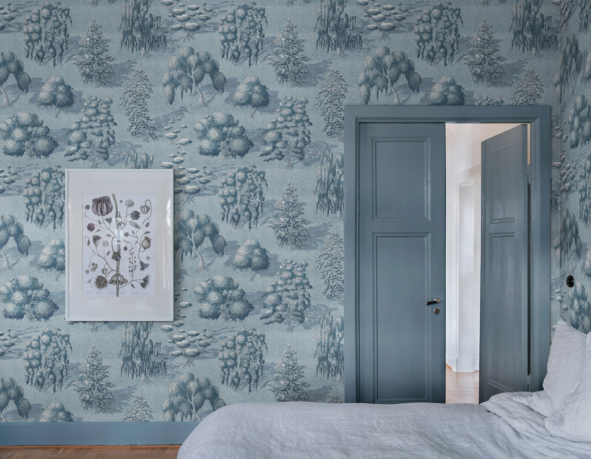 Yggdrasil Forest, Blue Mural Wallpaper - room preview 02