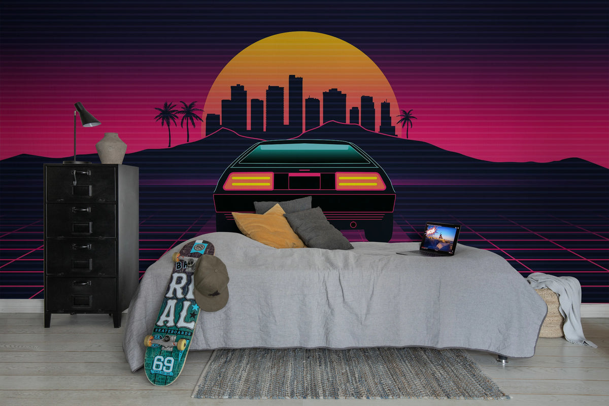 Delorian, Night Mural Wallpaper - room preview 02