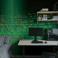 Code, Green Mural Wallpaper - room preview 02
