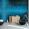 Code, Blue Mural Wallpaper - room preview 02