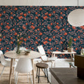 Rose Hip Garden, Red Mural Wallpaper - room preview 02
