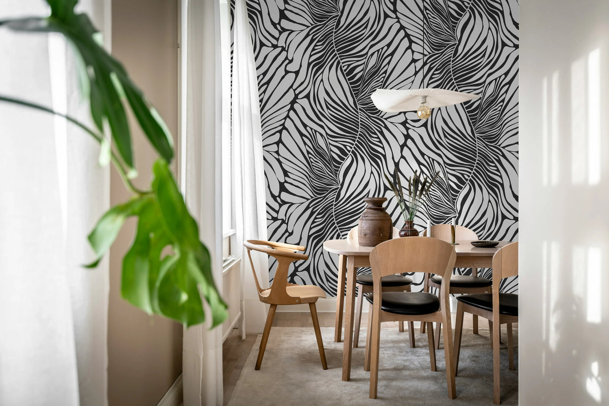 Seagrass, Graphite Mural Wallpaper - room preview 02