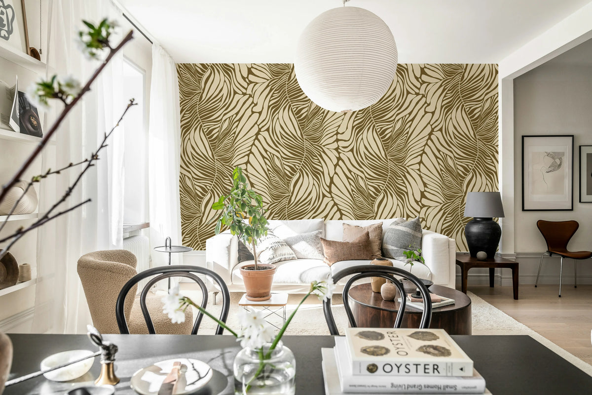 Seagrass, Brown Mural Wallpaper - room preview 02