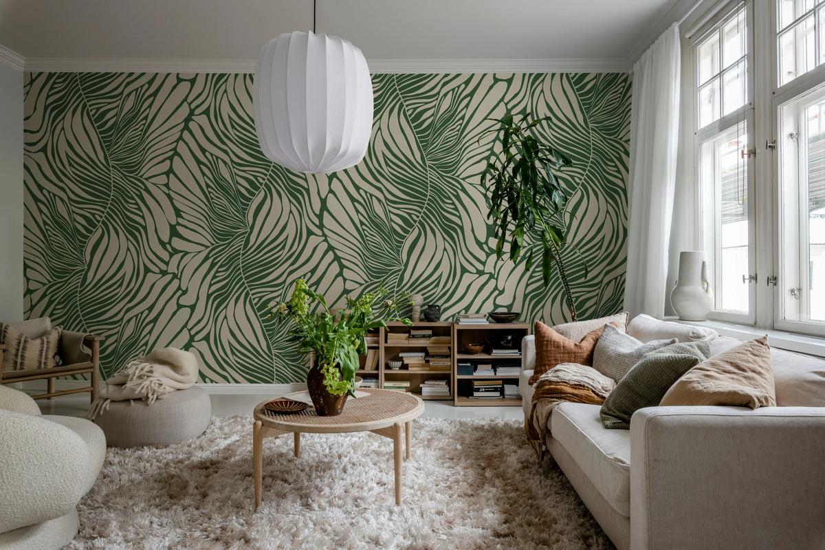 Seagrass, Green Mural Wallpaper - room preview 02
