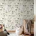 Fox Village, Gray Mural Wallpaper - room preview 02