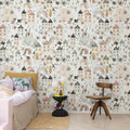 Fox Village, Pink Mural Wallpaper - room preview 02