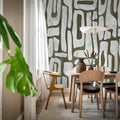 Aesthetic Shapes, Brown Mural Wallpaper - room preview 02
