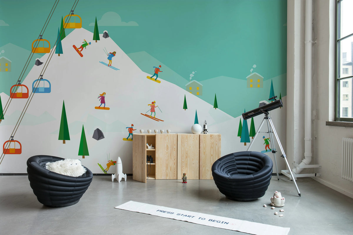Winter Holiday, Multi Mural Wallpaper - room preview 02