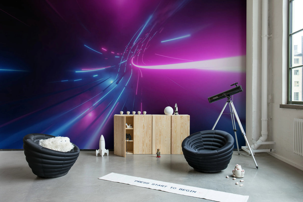 The Speed of Light, Midnight Mural Wallpaper - room preview 02