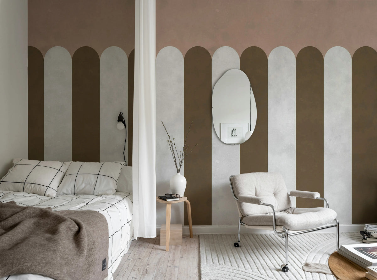 Circus Stripes, Chocolate Mural Wallpaper - room preview 02