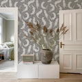 Cute Otters, Gray Mural Wallpaper - room preview 02