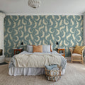 Cute Otters, Blue Mural Wallpaper - room preview 02