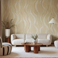 Gentle Lines, Yellow Mural Wallpaper - room preview 02