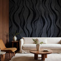 Gentle Lines, Dark Blue Mural Wallpaper - room preview 02