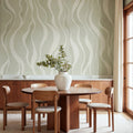 Gentle Lines, Green Mural Wallpaper - room preview 02