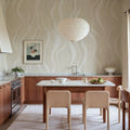 Gentle Lines, Beige Mural Wallpaper - room preview 02