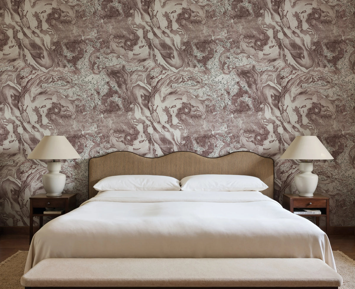 Marble Flow, Pink Mural Wallpaper - room preview 02