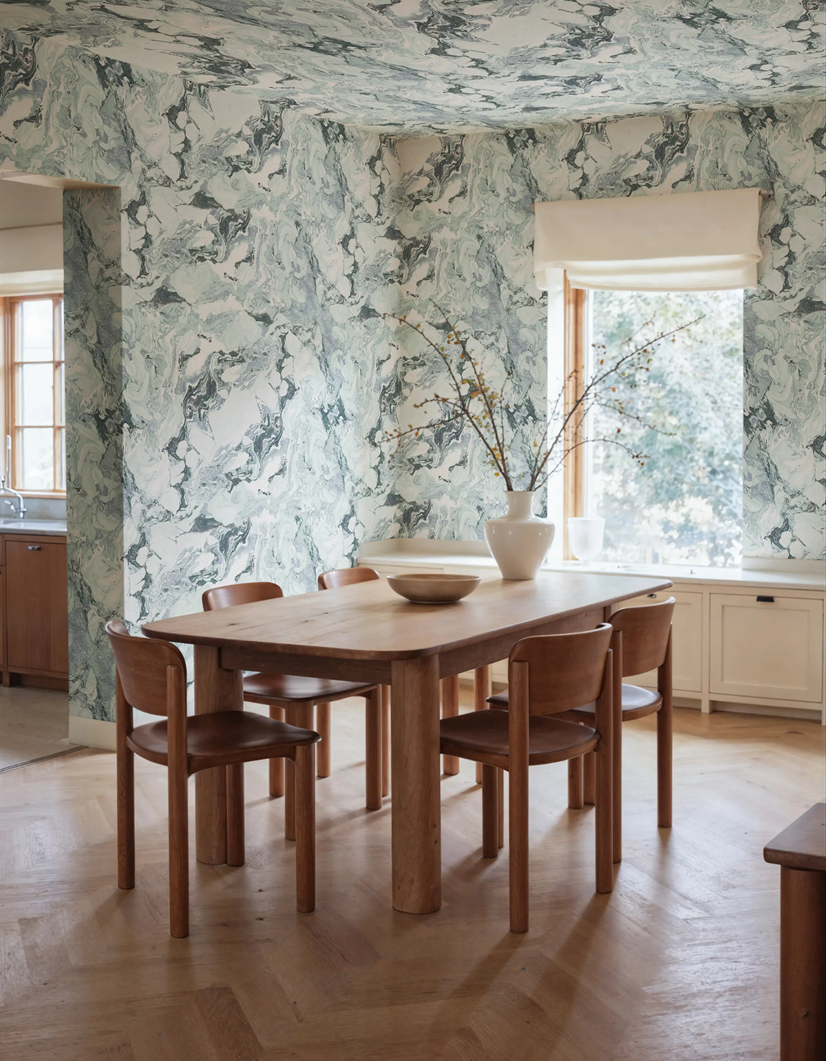 Stone Marble, Blue Mural Wallpaper - room preview 02
