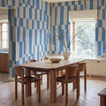 Broken Stripes, Blue Mural Wallpaper - room preview 02