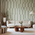 Broken Stripes, Green Mural Wallpaper - room preview 02