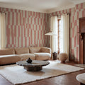 Broken Stripes, Pink Mural Wallpaper - room preview 02