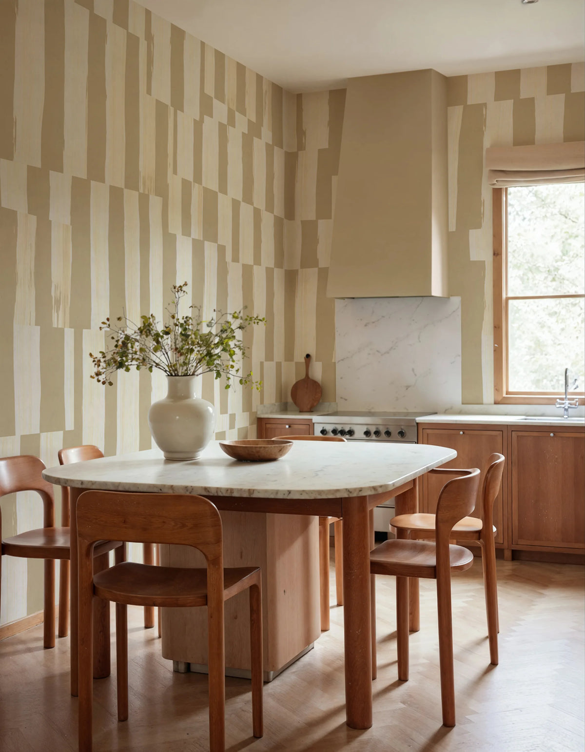 Broken Stripes, Beige Mural Wallpaper - room preview 02