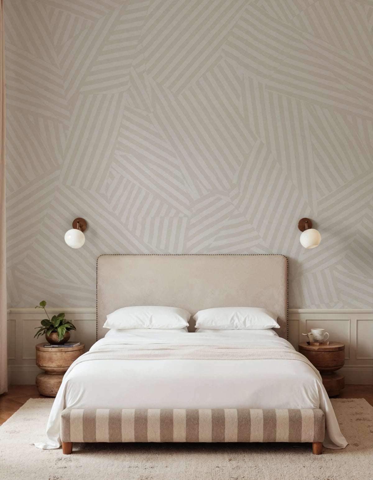 Abstract Weave, Beige Mural Wallpaper - room preview 02