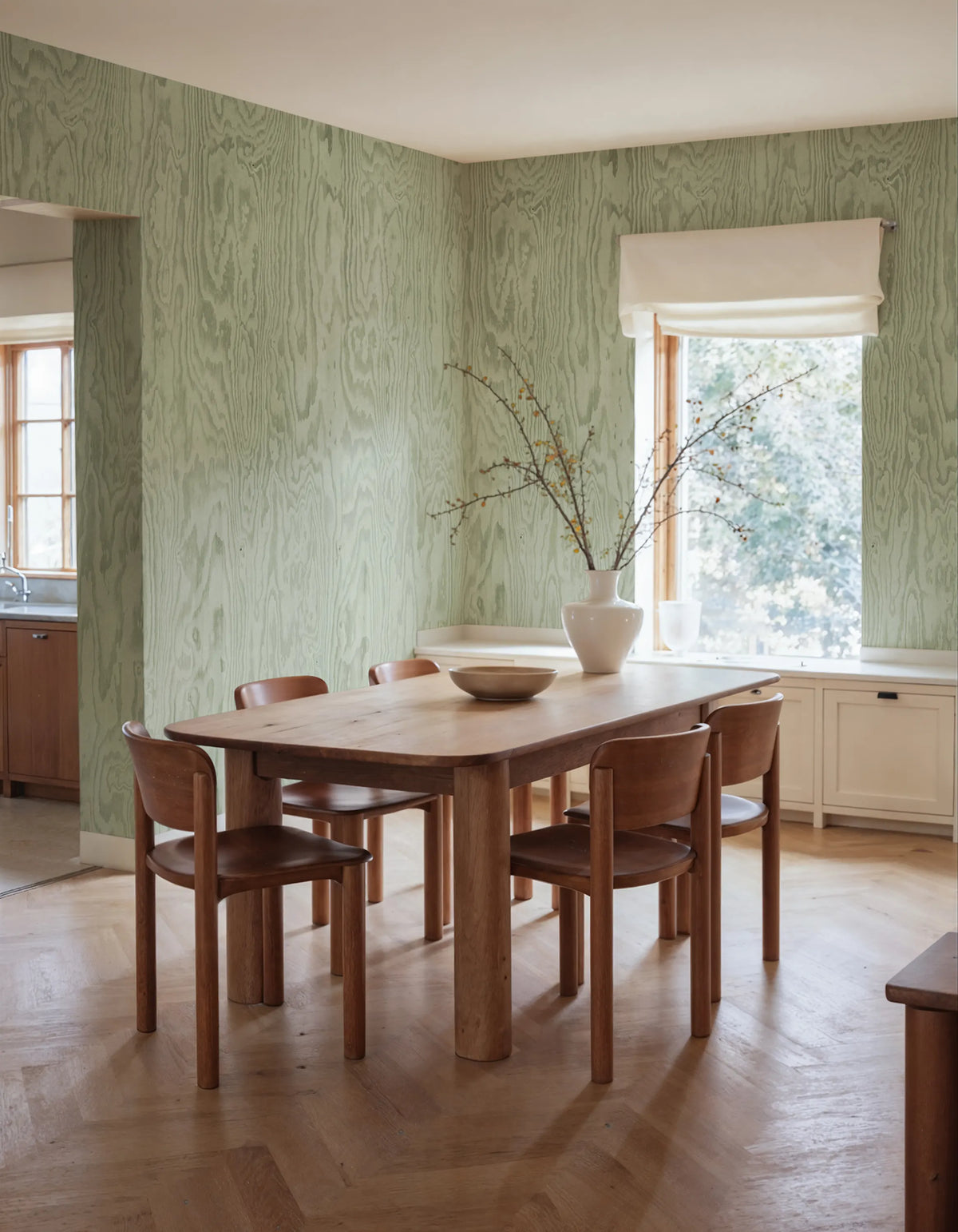 Wood Shades, Green Mural Wallpaper - room preview 02