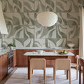 Floating Tiles, Green Mural Wallpaper - room preview 02