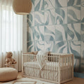 Floating Tiles, Blue Mural Wallpaper - room preview 02
