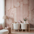 Smooth Brush, Pink Mural Wallpaper - room preview 02