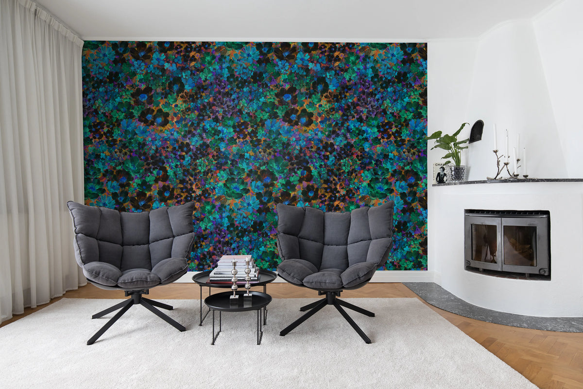 Flowerhaze, Retro Mural Wallpaper - room preview 02