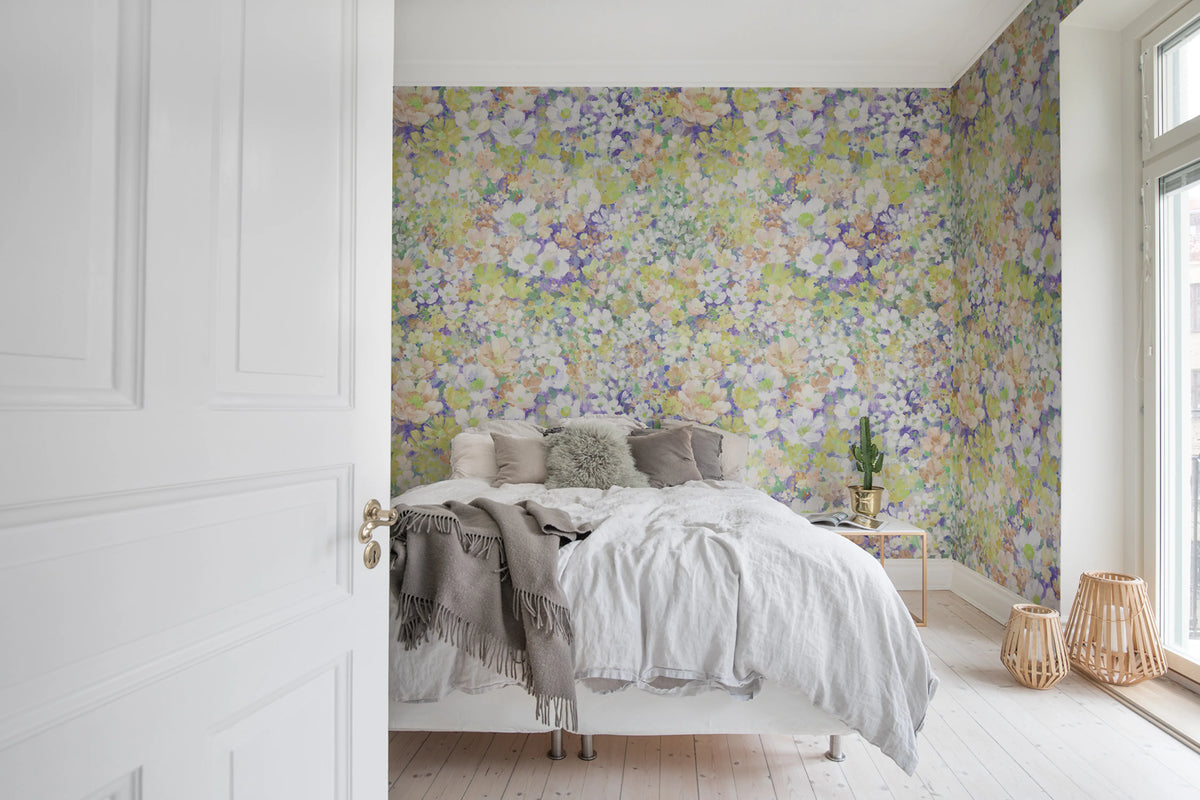Flowerhaze, Soft Mural Wallpaper - room preview 02