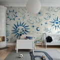 Astrology, Blue Mural Wallpaper - room preview 02