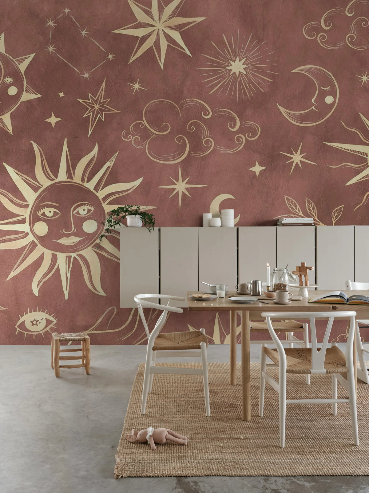 Astrology, Red Mural Wallpaper - room preview 02