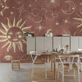 Astrology, Red Mural Wallpaper - room preview 02