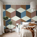 Colorful Rombs, Pink Mural Wallpaper - room preview 02