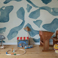 Abstract Motifs, Blue Mural Wallpaper - room preview 02