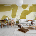 Wiggle Shapes, Yellow Mural Wallpaper - room preview 02