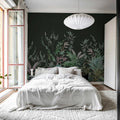 Jungle Meadow, Black Mural Wallpaper - room preview 02