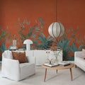 Jungle Meadow, Orange Mural Wallpaper - room preview 02