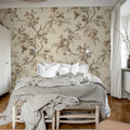 Rose Garland, Beige Mural Wallpaper - room preview 02