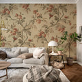 Rose Garland, Red Mural Wallpaper - room preview 02
