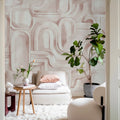 Abstract Path, Pink Mural Wallpaper - room preview 02
